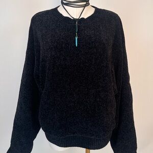 Double Zero Textured Black Pullover